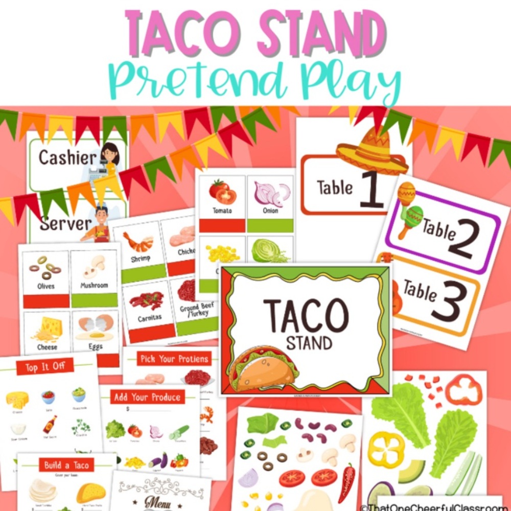 Taco Stand Pretend Play Set for Classroom